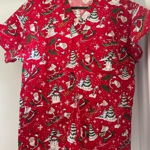 Christmas Unisex Medium Scrub Top